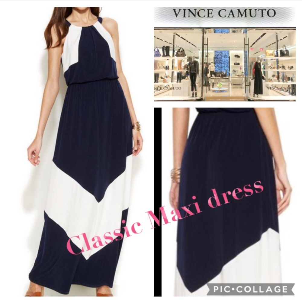 Maxi dress by Vince Camuto Colorblock Halter Maxi Dress/ new condition